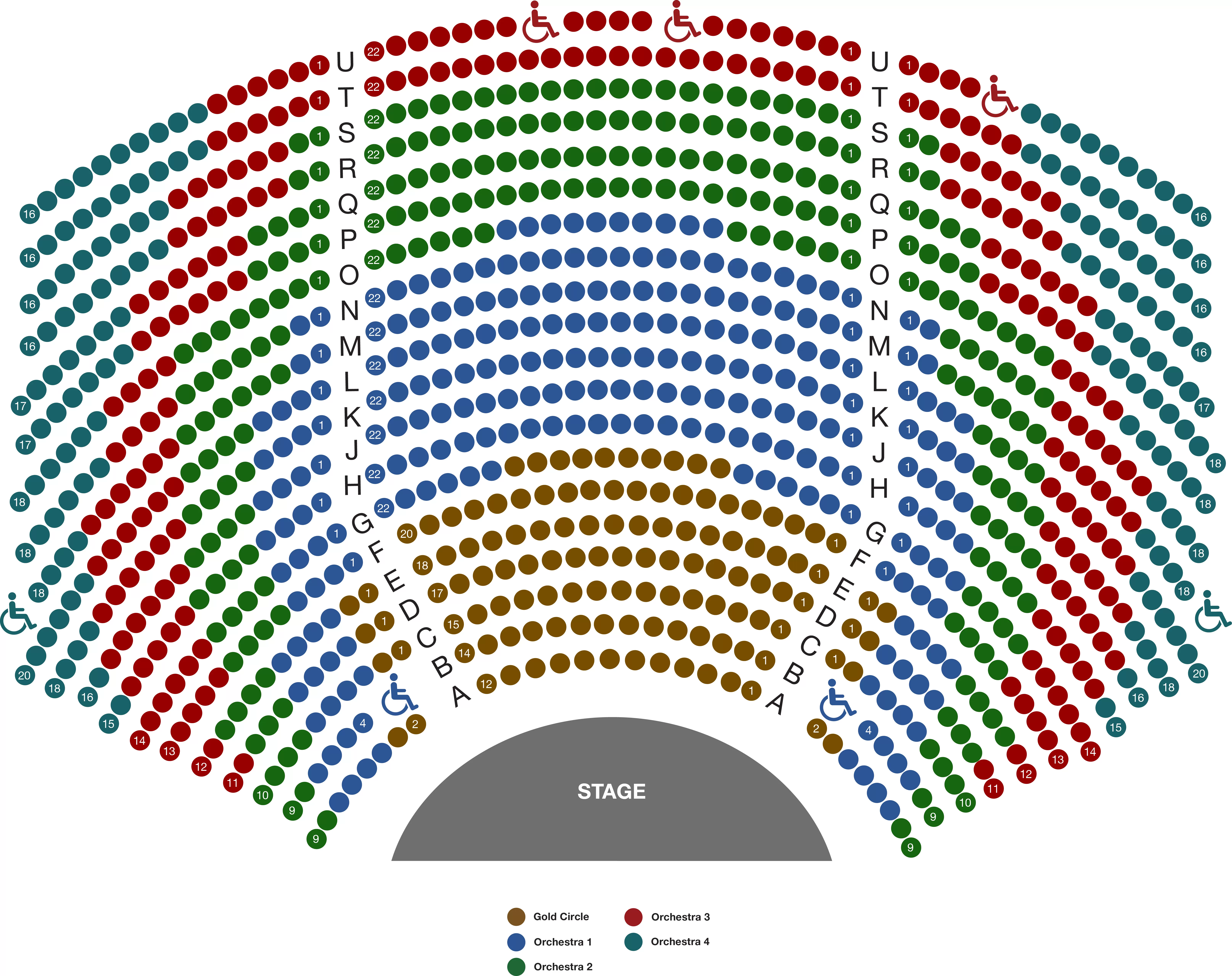 Mary Rippon Outdoor Theatre seating chart